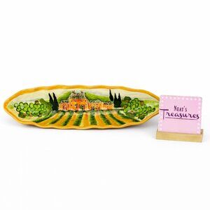 Certified International Susan Winget CHATEAU Oblong Olive Boat Bread Dish Tray